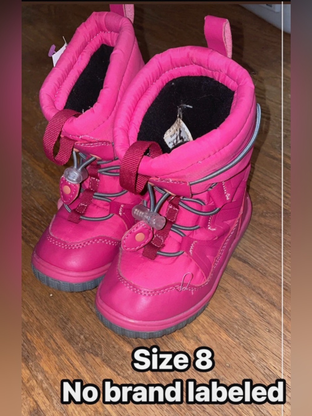 Kids Pink Winter Boots - Size 8